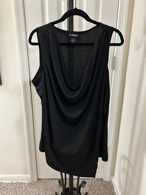 Lane Bryant Black Sleeveless Draped Cowl Neck Camisole